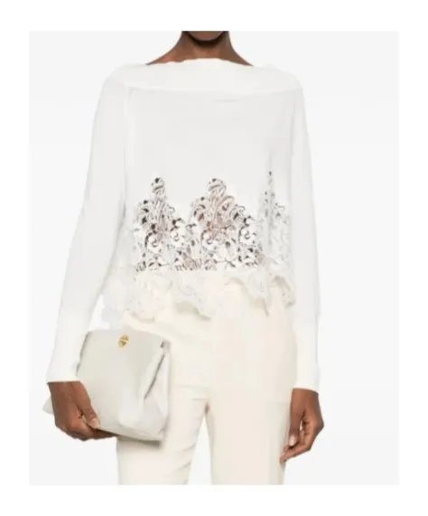 Lace-Detail Sweater