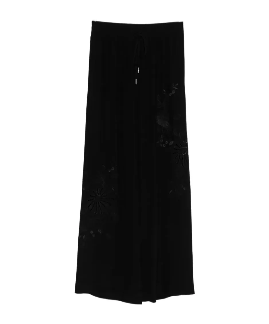 Floral-Embroidered Trousers