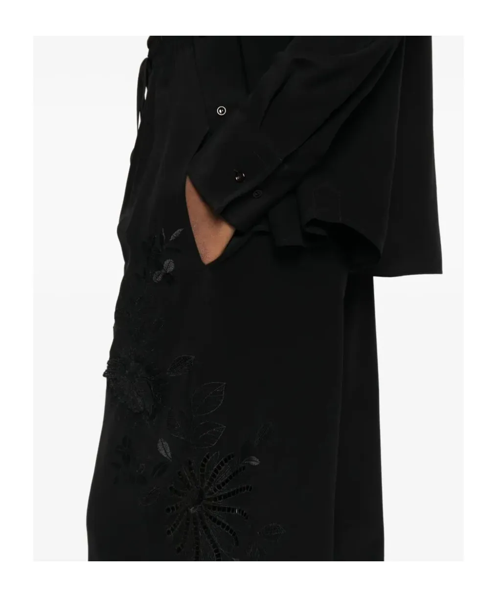 Floral-Embroidered Trousers