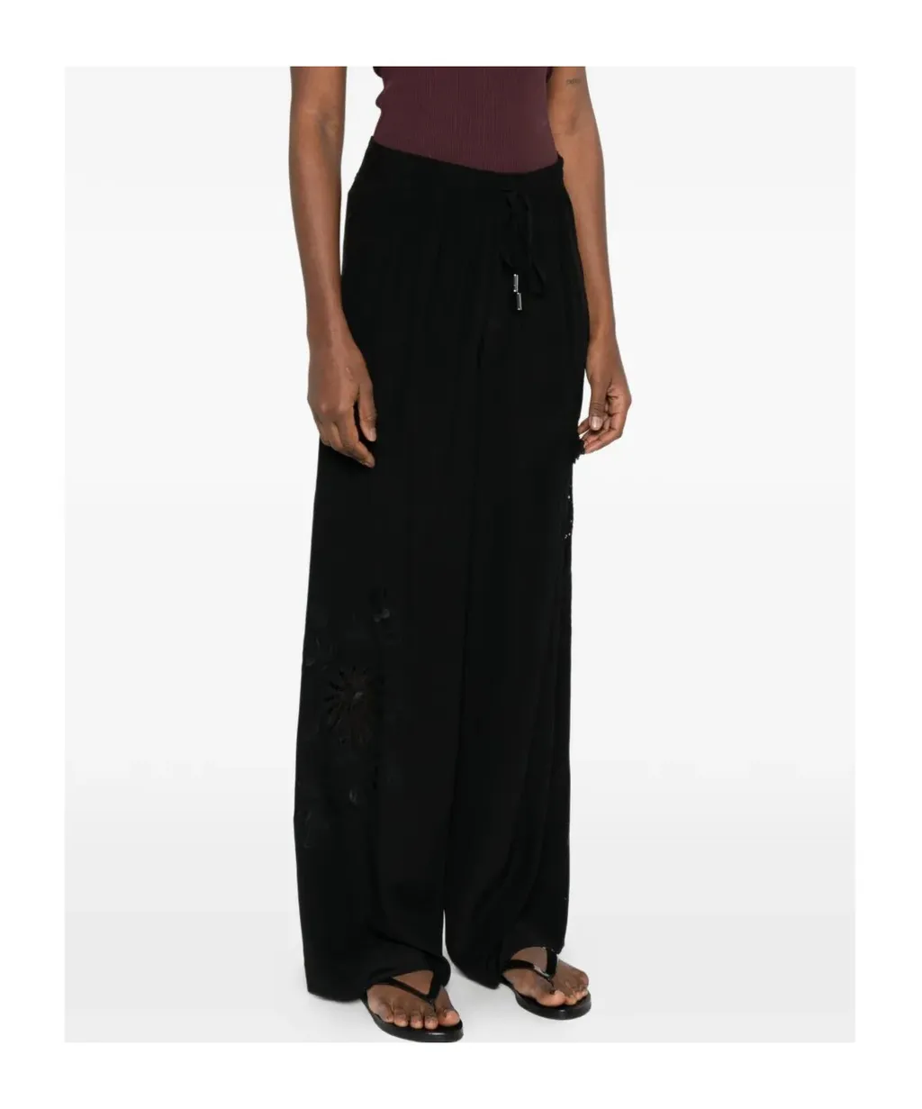 Floral-Embroidered Trousers