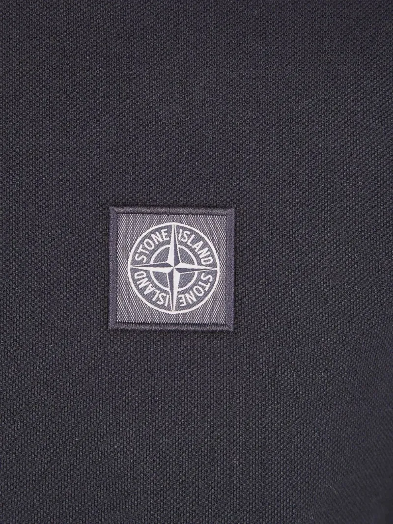 Stone Island Logo Patch Short-Sleeved Polo Shirt