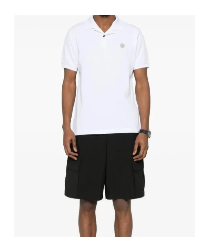 Stone Island Logo Patch Short-Sleeved Polo Shirt