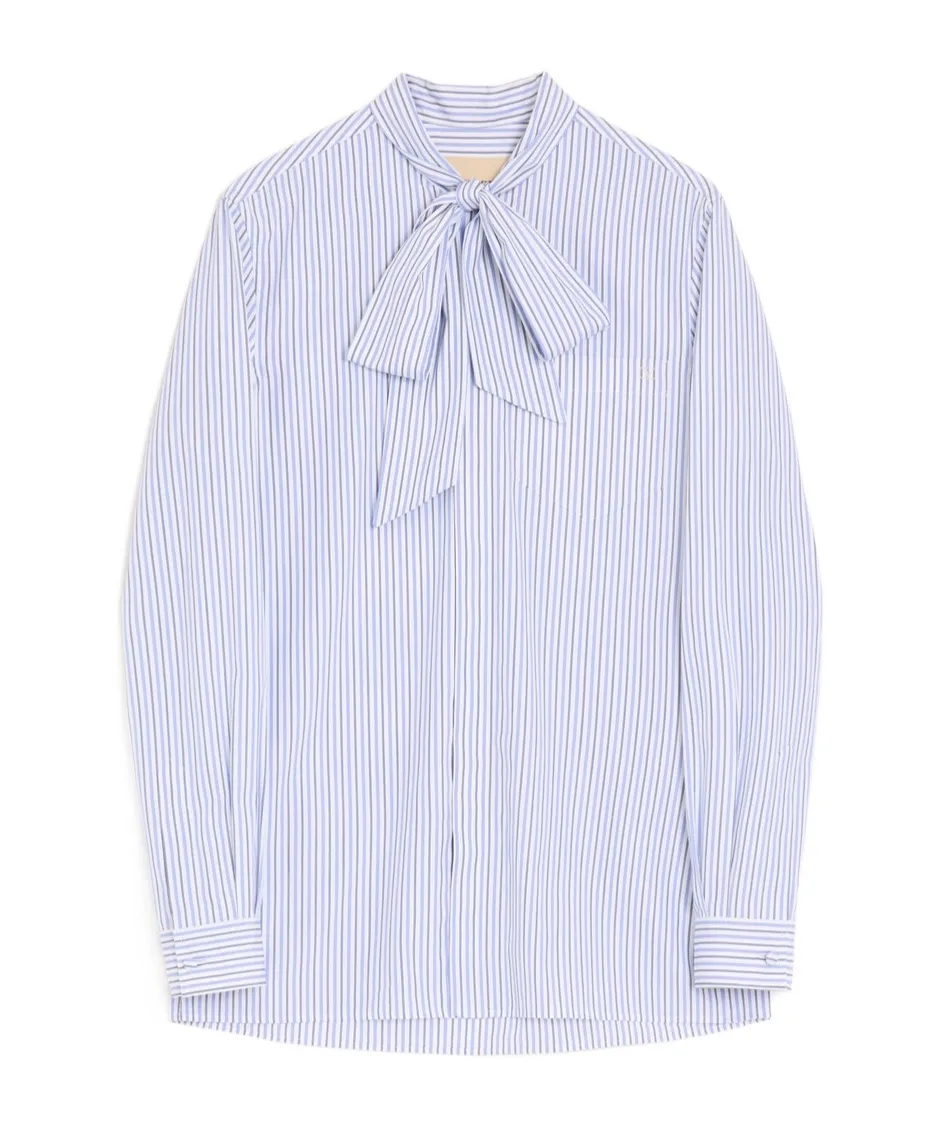 Striped-Pattern Cotton Shirt