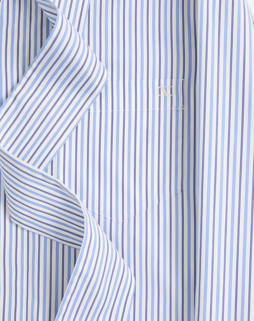 Striped-Pattern Cotton Shirt