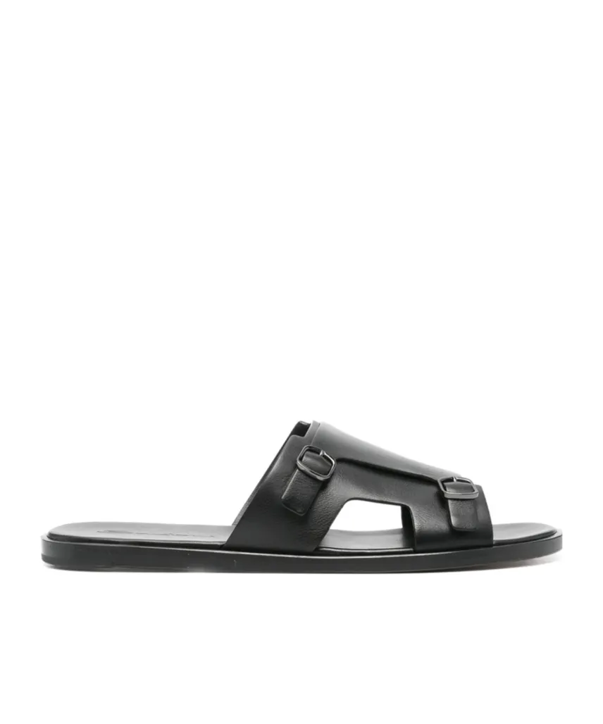 Black Buckle Sandals
