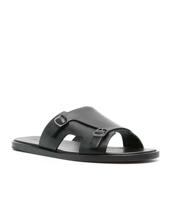 Black Buckle Sandals