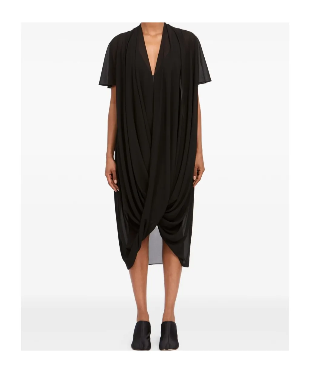 Mm6 Maison Margiela Draped Short-Sleeve Dress