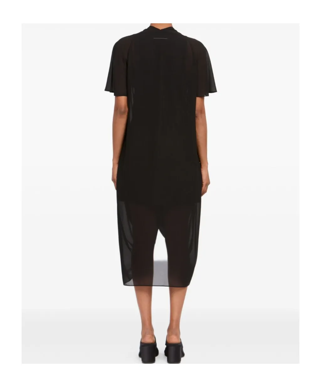 Mm6 Maison Margiela Draped Short-Sleeve Dress