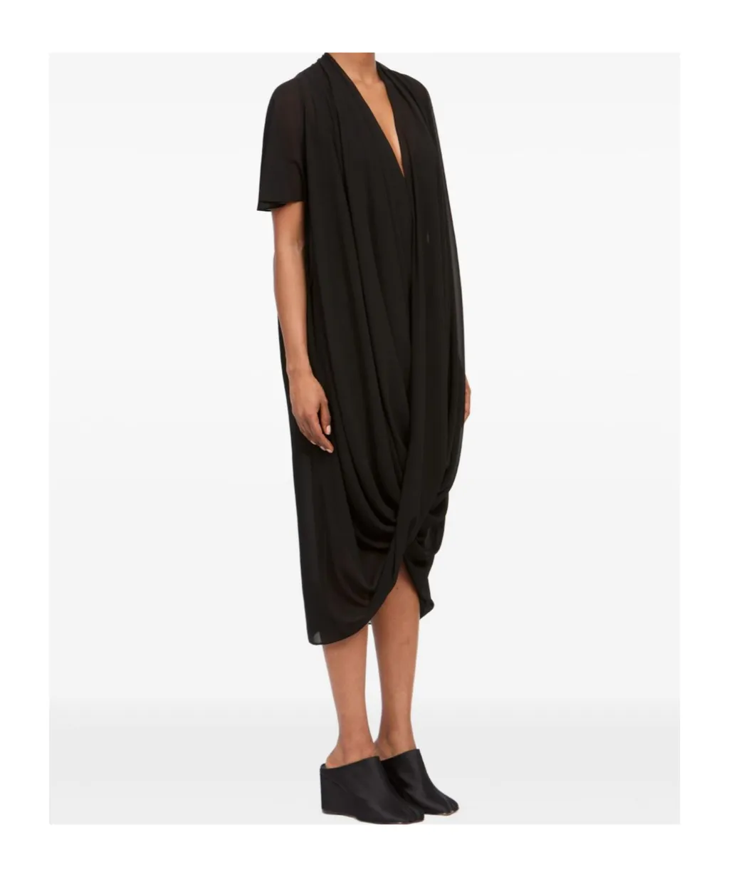 Mm6 Maison Margiela Draped Short-Sleeve Dress