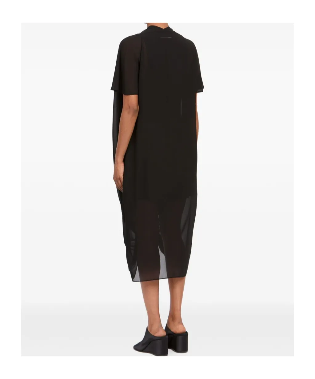 Mm6 Maison Margiela Draped Short-Sleeve Dress