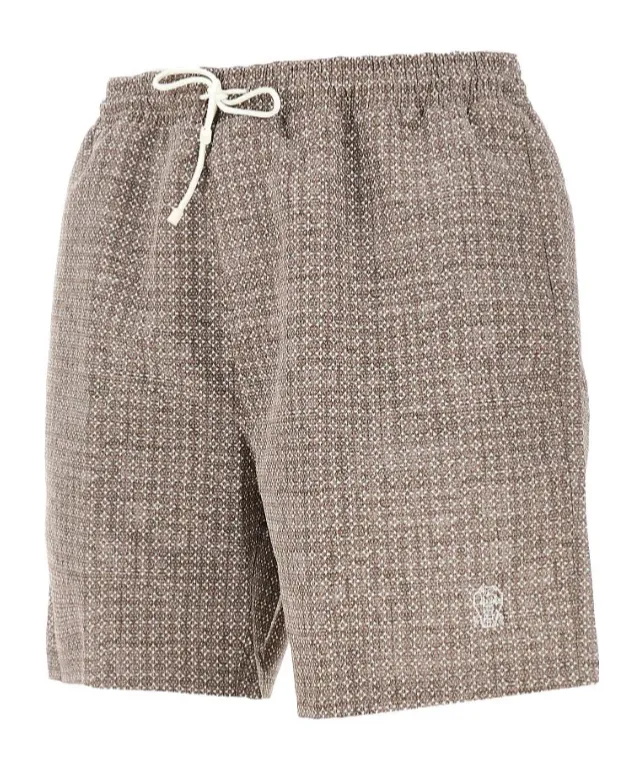 Brunello Cucinelli Allover Printed Drawstring Swim Shorts