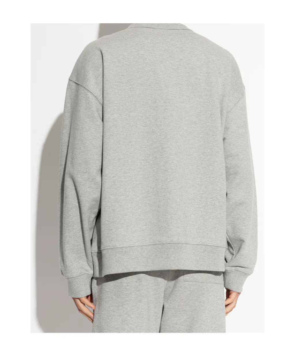 Grau Locker Geschnittener Pullover