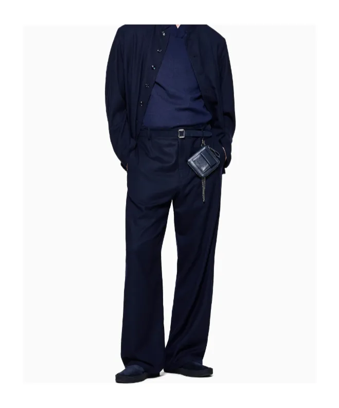 Asv Fluid Wool Flat-Front Trousers