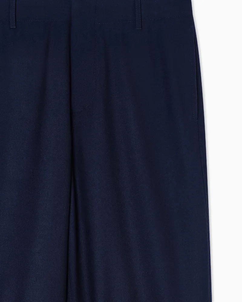Asv Fluid Wool Flat-Front Trousers