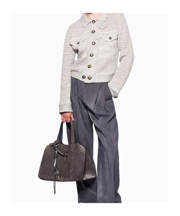 Viscose And Linen Knit Blouson