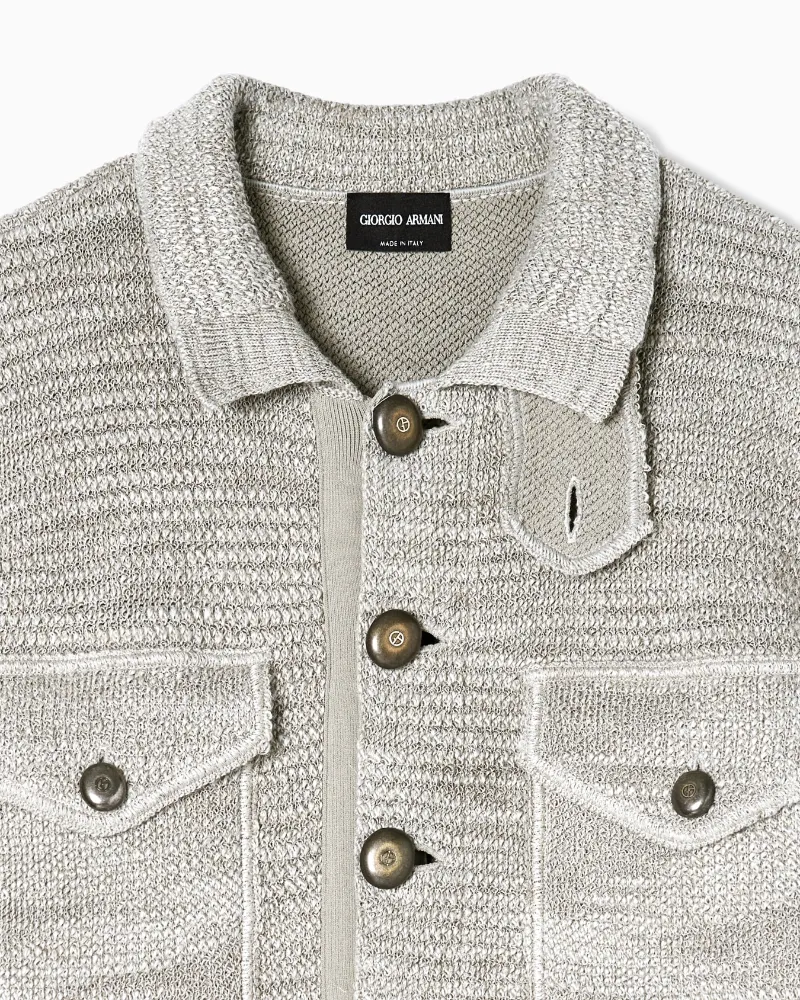Viscose And Linen Knit Blouson