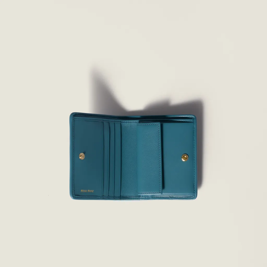 Miu Miu Logo-Lettering Matelassé Bi-Fold Wallet