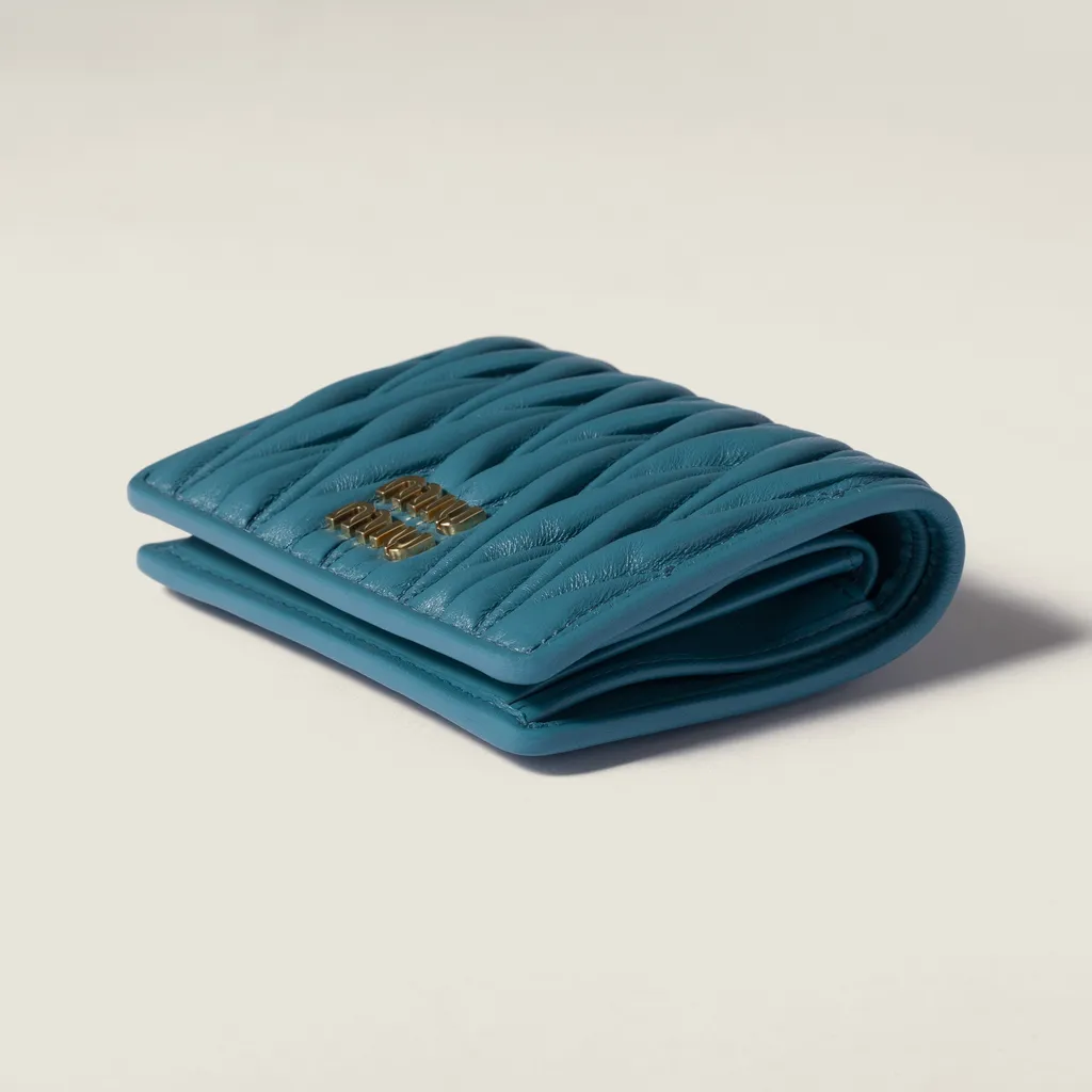 Miu Miu Logo-Lettering Matelassé Bi-Fold Wallet