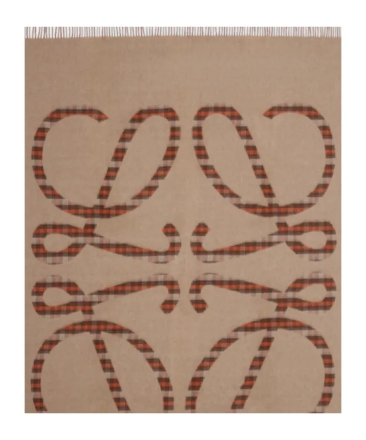 Checked Fringed Blanket