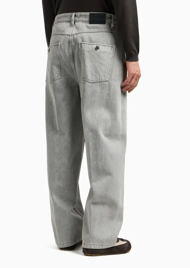 Emporio Armani Logo Patch Straight Hem Jeans