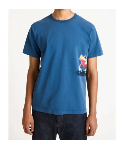 Peeking Frog Tshirt In Mid Blue