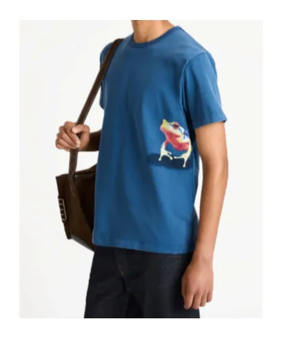 Peeking Frog Tshirt In Mid Blue
