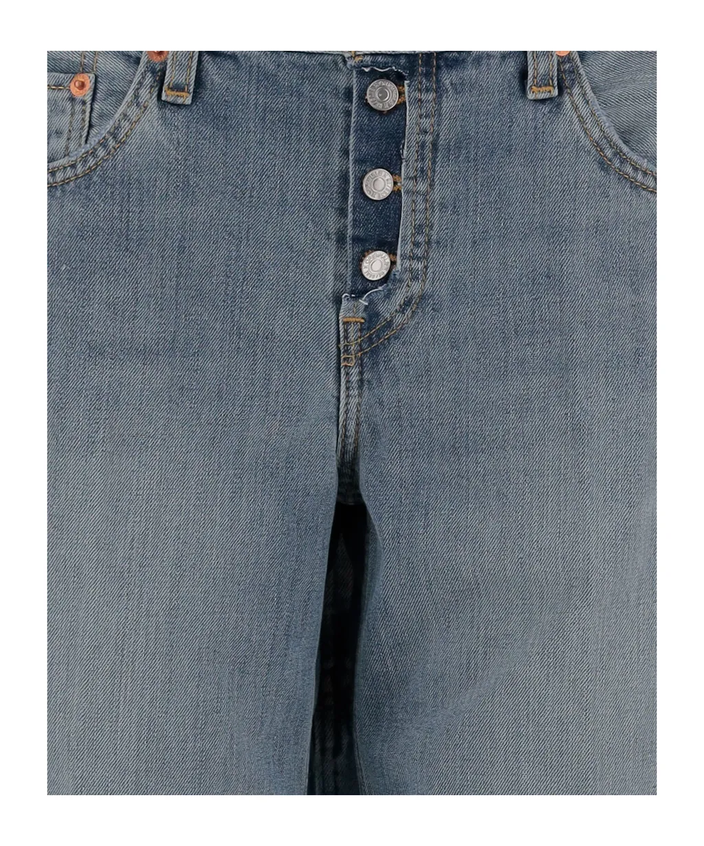 Re/Done Button-Fly Wide-Leg Jeans