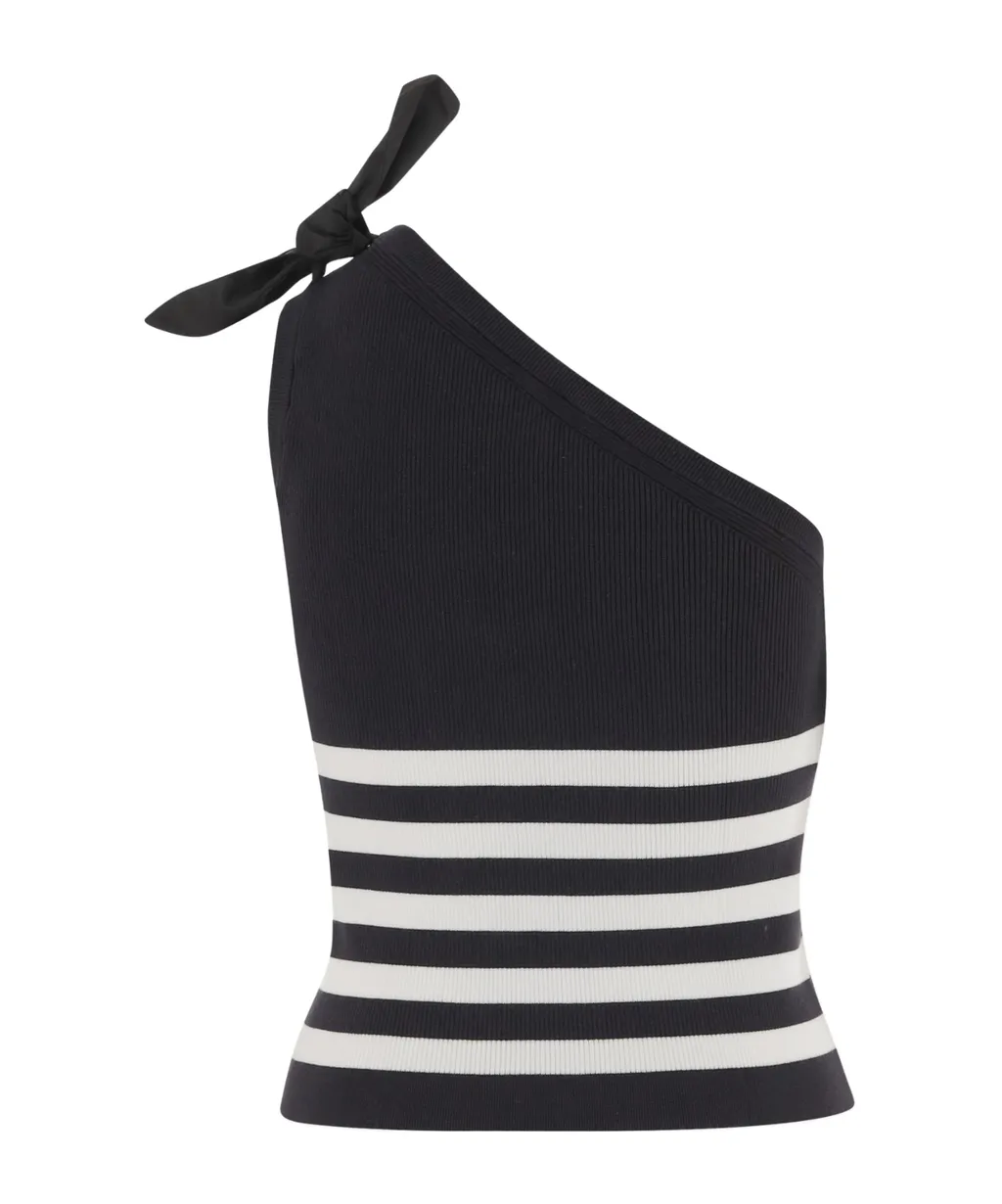 Patou Striped-Pattern Ribbed Top