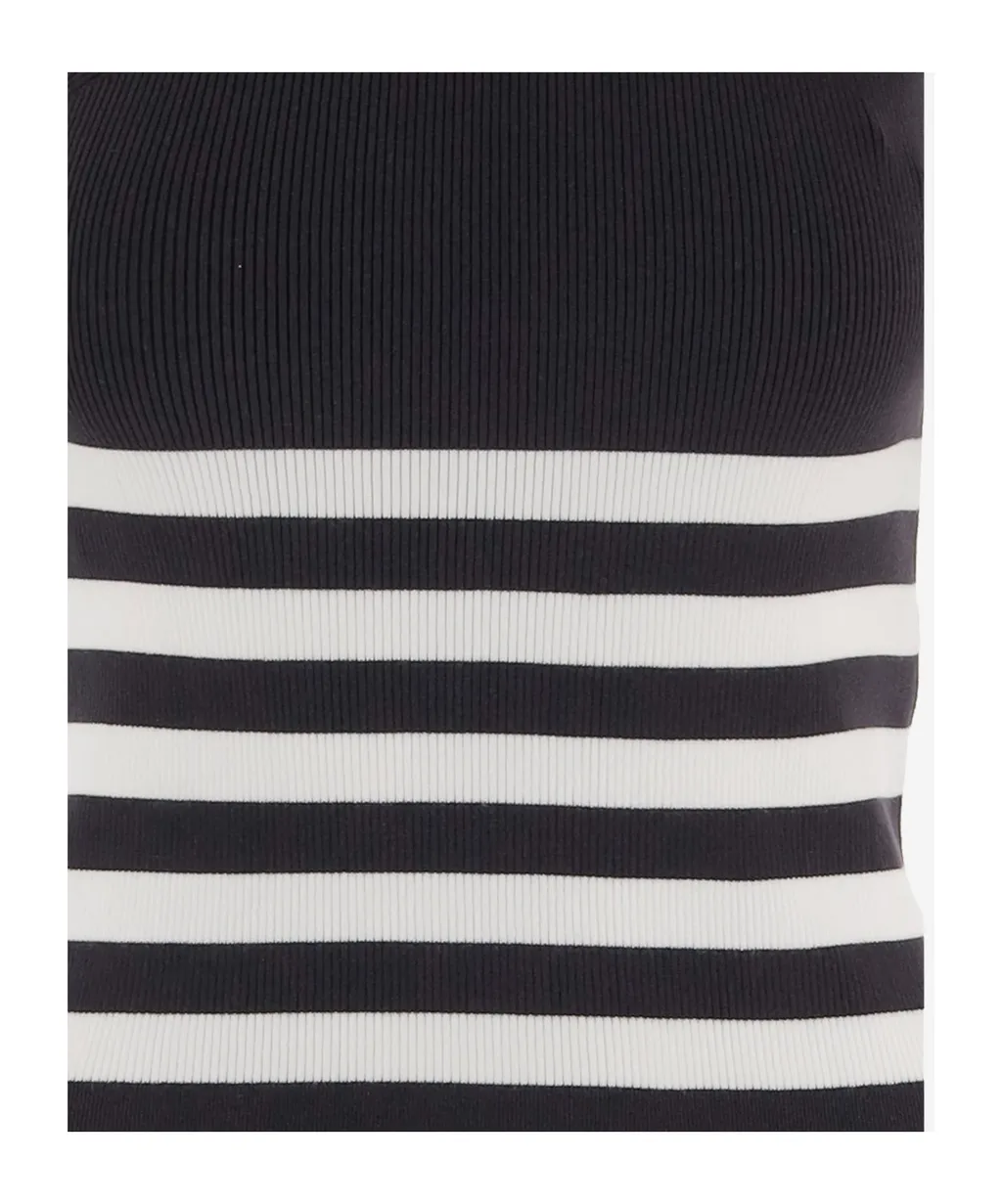 Patou Striped-Pattern Ribbed Top