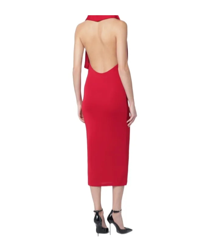 Red Annie Hooded Midi Dress