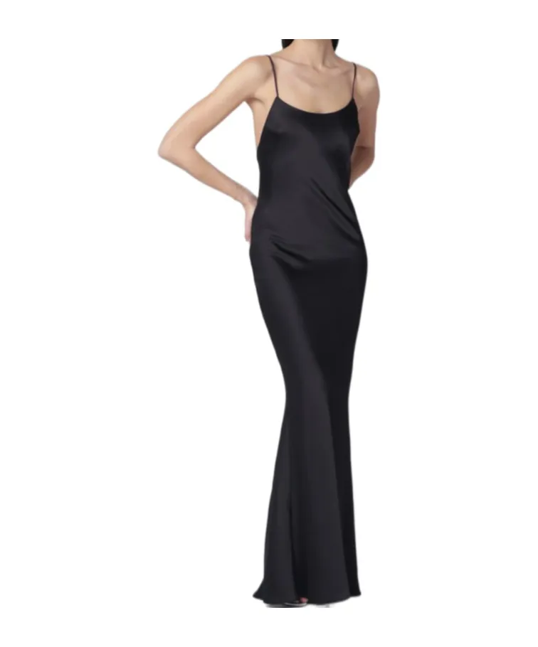 Black Ninfea Dress With Back Draping