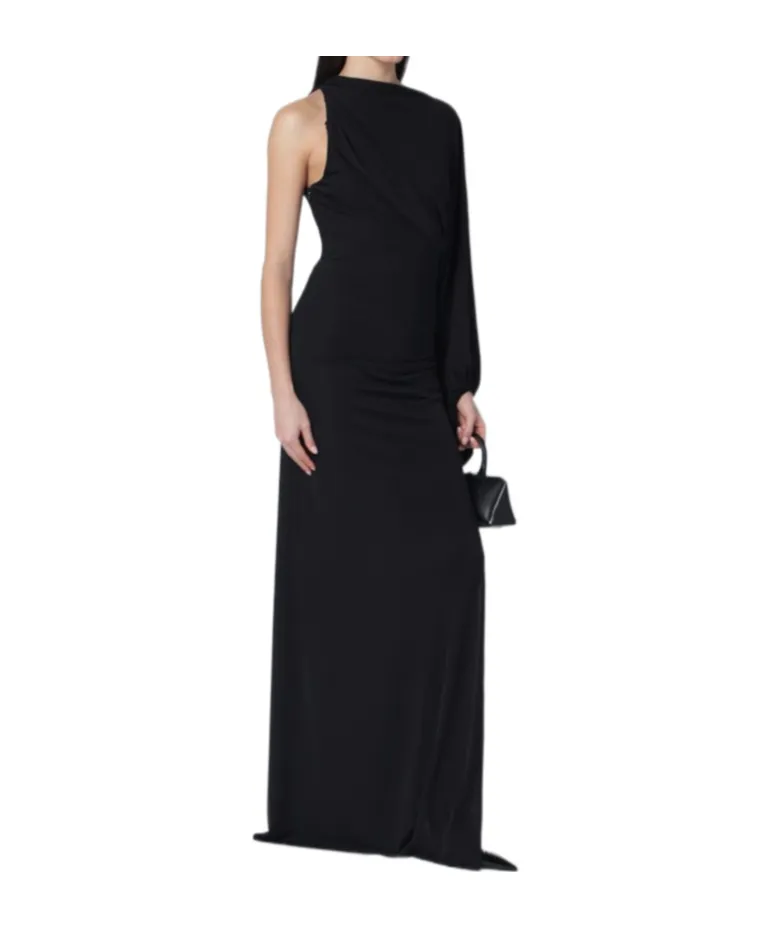 Black Selene One-Shoulder Long Dress