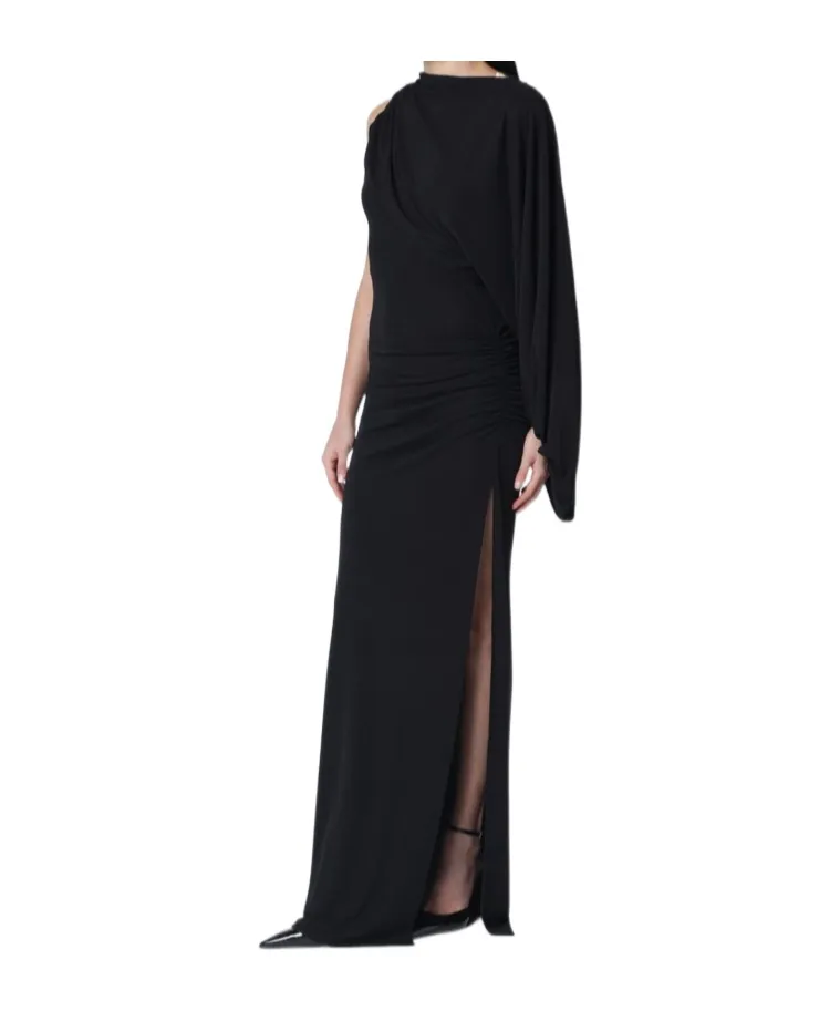 Black Selene One-Shoulder Long Dress