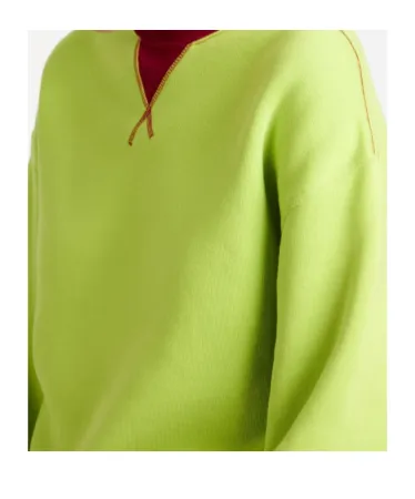 Contrast Collar Sweatshirt In Lime & Red