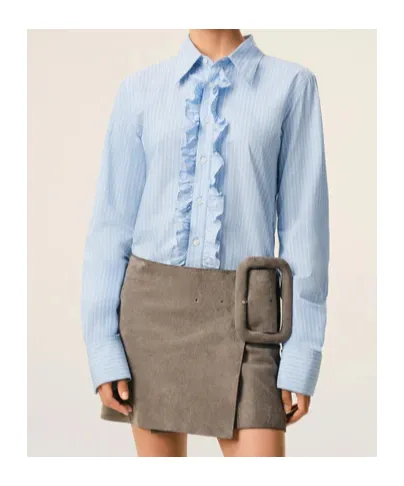 Ami Striped Ruffled Shirt