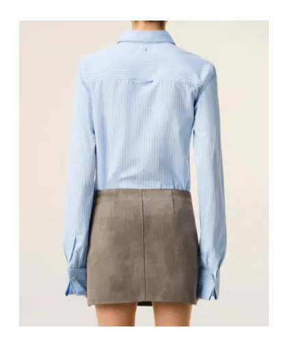 Ami Striped Ruffled Shirt