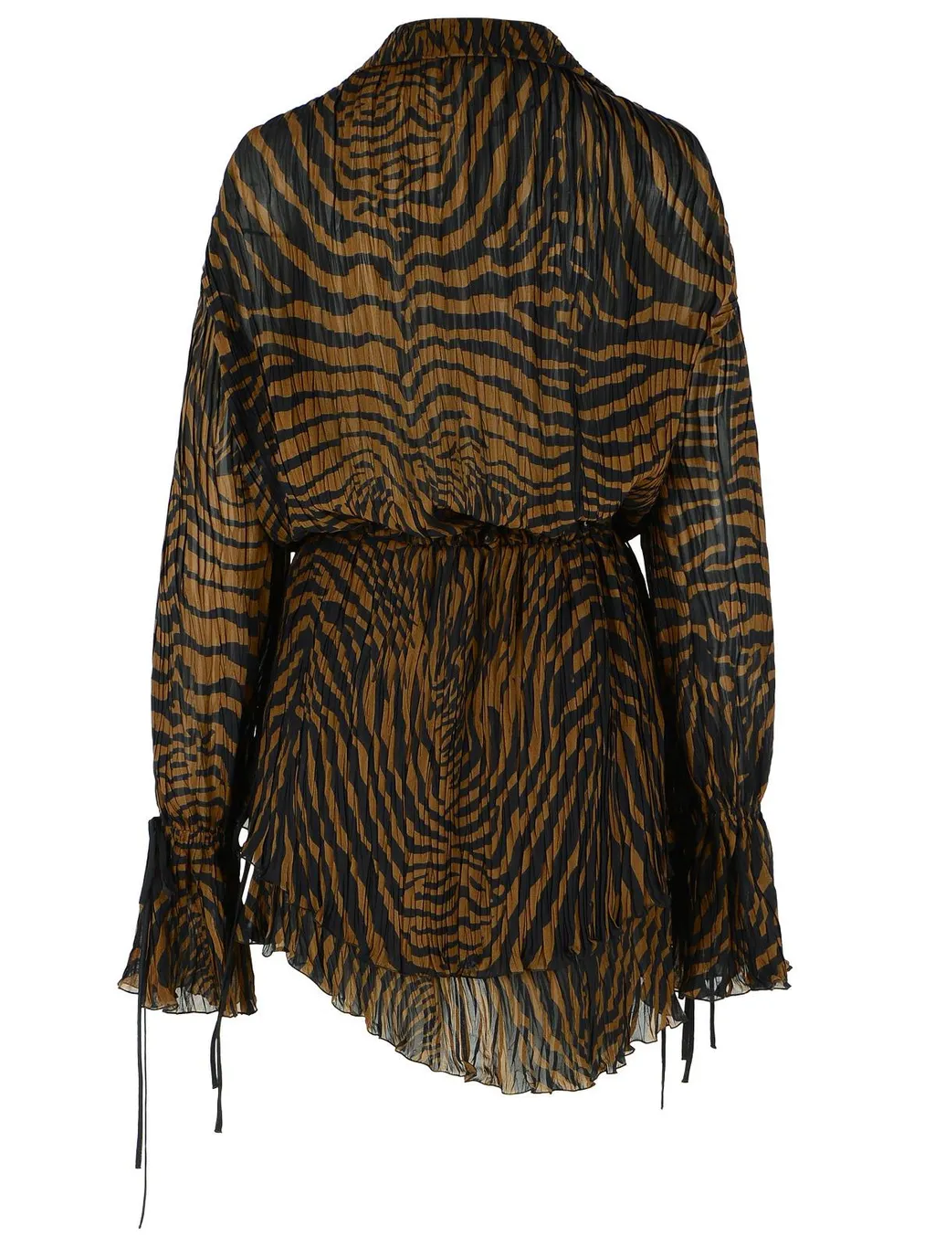 Blumarine V-Neck Drawstring Waist Layered Mini Dress