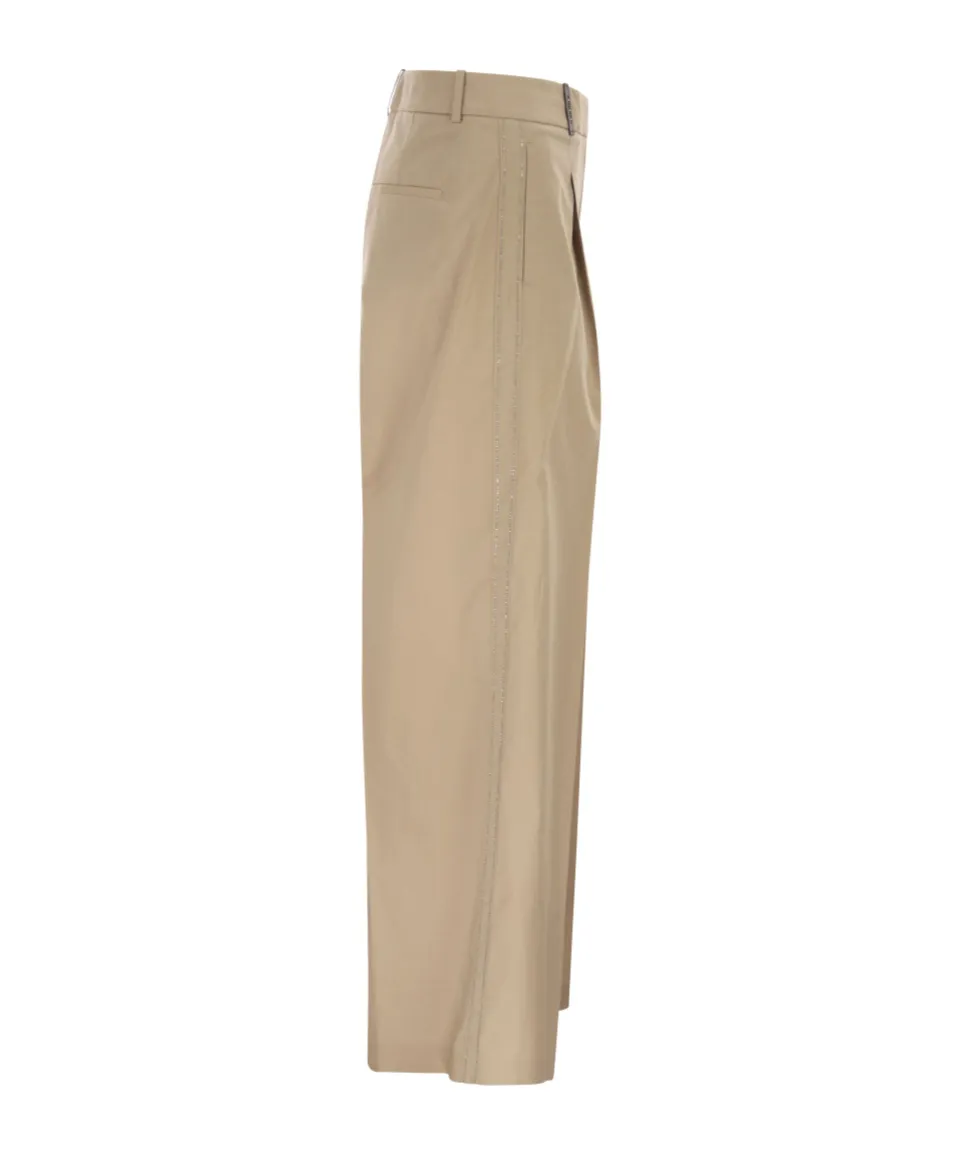 Peserico Pleated Stretch Sateen Trousers