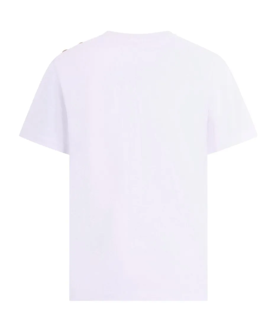Balmain Kids Logo Embroidered Buttoned T-Shirt