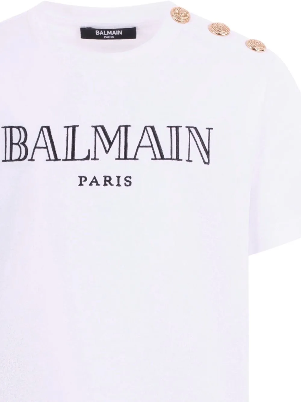 Balmain Kids Logo Embroidered Buttoned T-Shirt