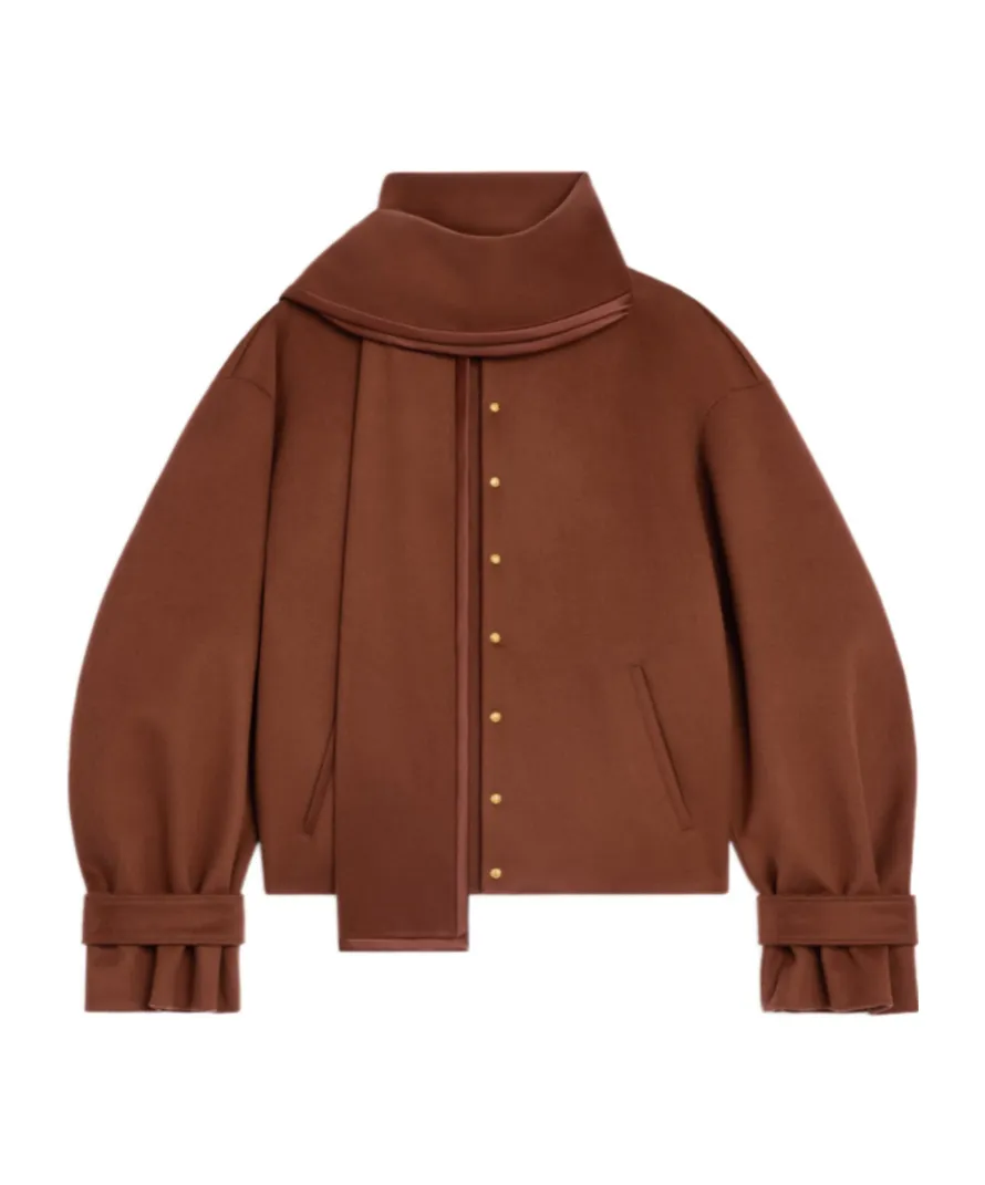 Scarf Jacket In Wool Cloth