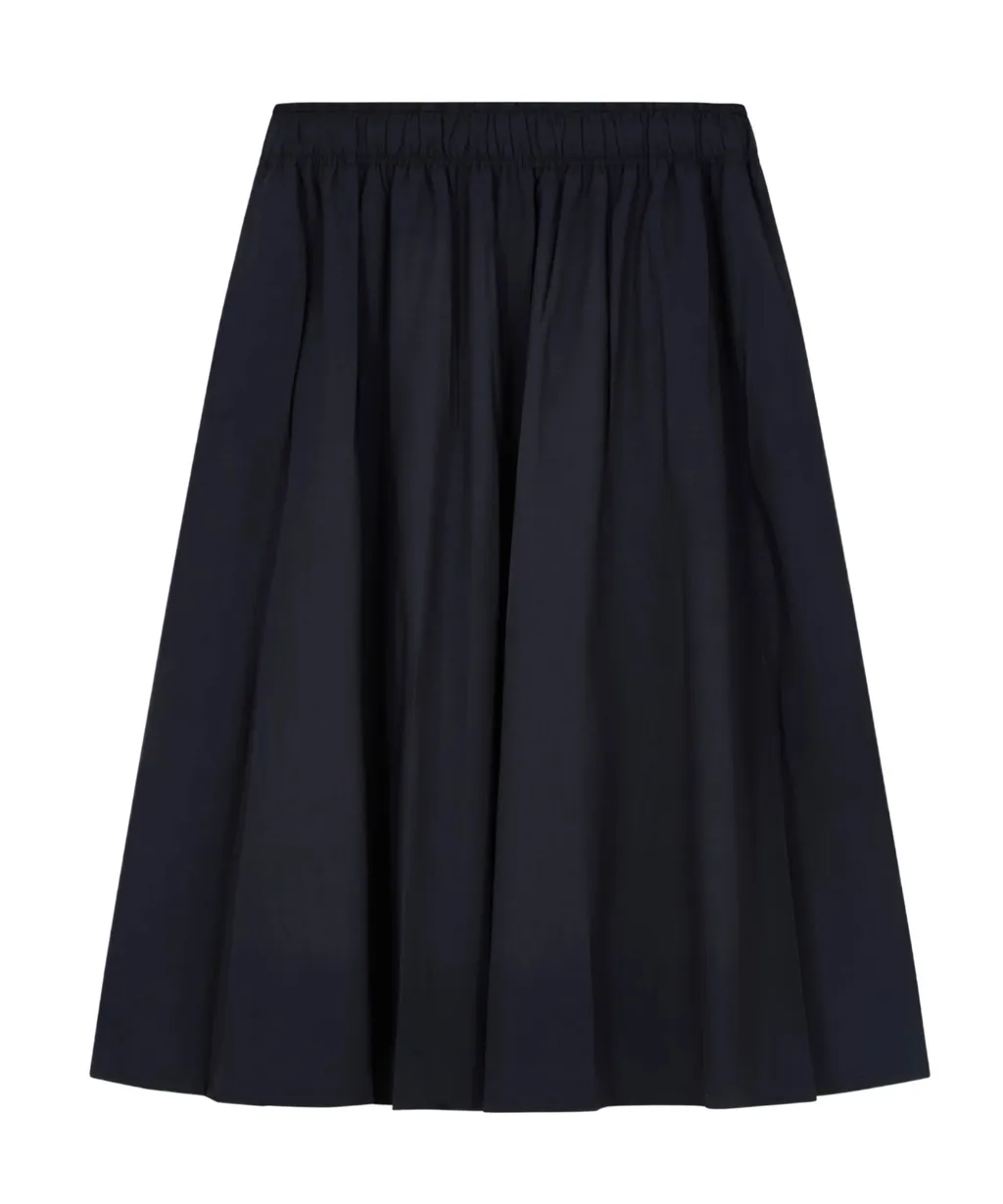 Elastic Waist Midi Skirt