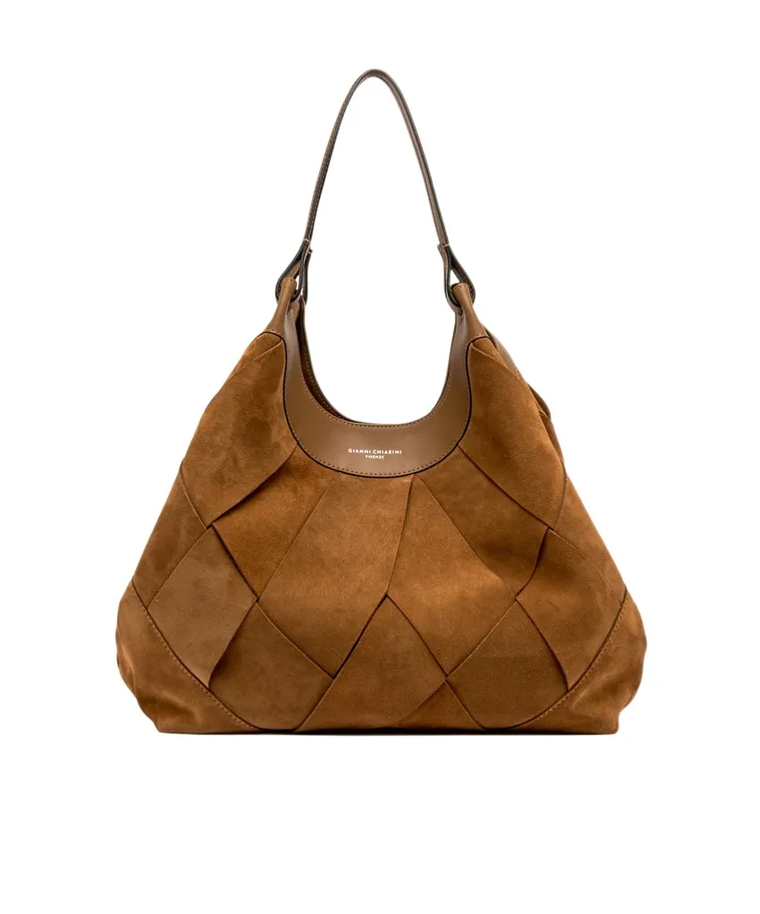 Woven-Effect Shoulder Bag
