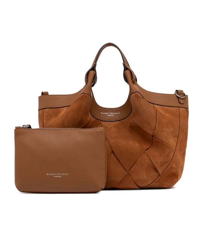 Dua Woven Leather Shoulder Bag