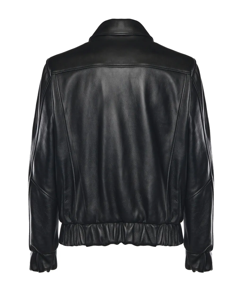 Giuliano Galiano Go Hard Zip-Up Leather Coat