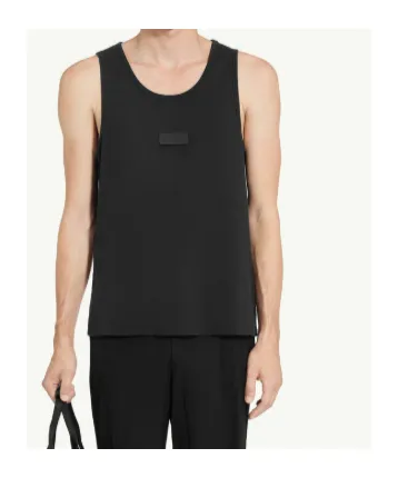 Ribbed Logo-Plaque Tank Top