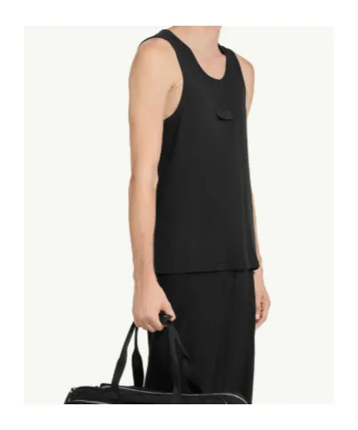 Ribbed Logo-Plaque Tank Top