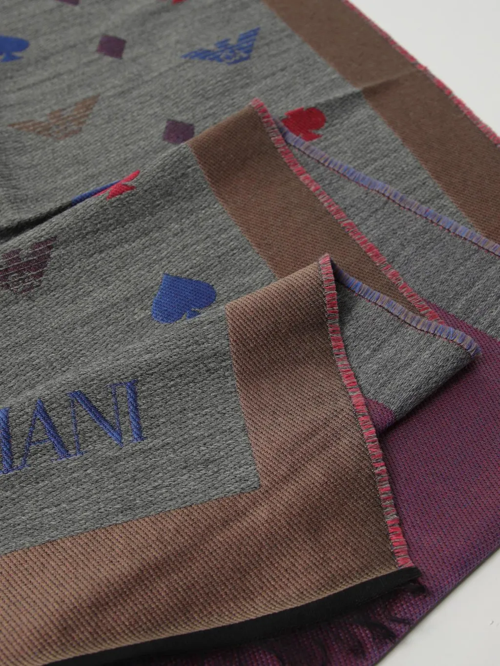 Emporio Armani All-Over Patterned Frayed Edge Scarf