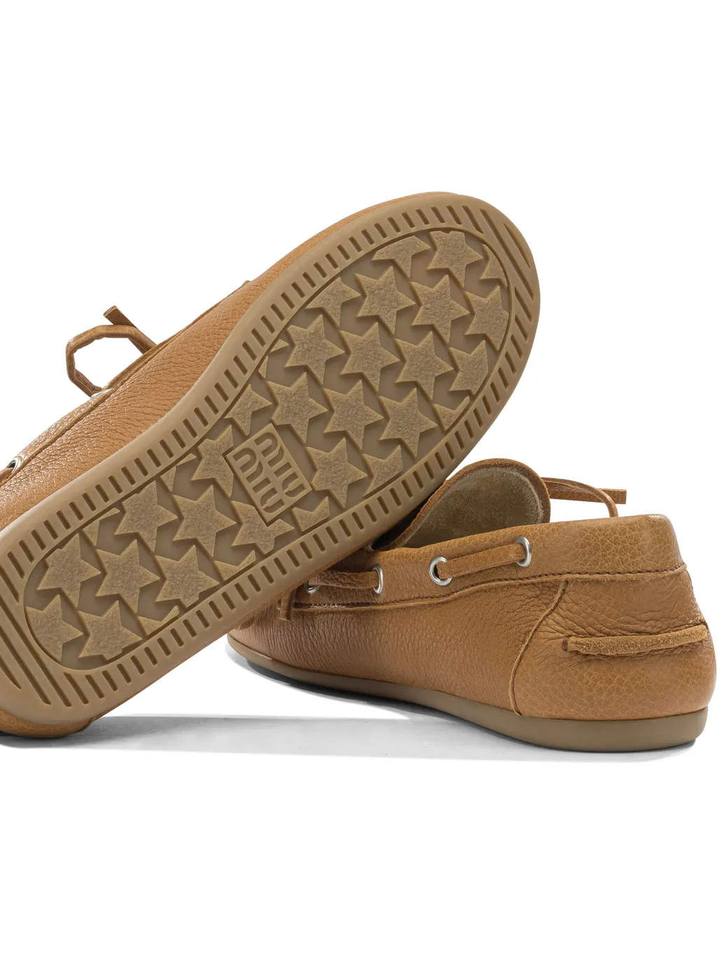 Tie Detail Leather Lace-Up Shoes