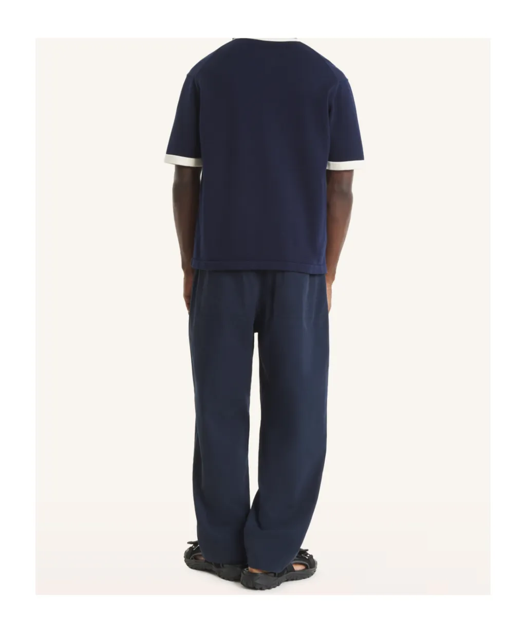 Ribbed-Trim Polo Shirt